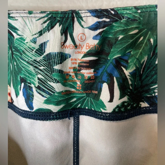 Sweaty Betty All Day Contour 7/8 Leggings Tropical Bird Pineapple Print Size L - Picture 7 of 10